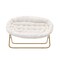 Flash Furniture Eleanor 56-in Portable Folding Dbl Saucer Chair in Ivory Faux Shearling w/a Soft Gold Steel Frame FV-FDS-001-IV-SGD-GG - alternate 3